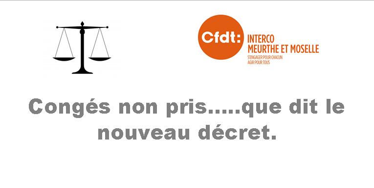 Congés non pris.....que dit le nouveau décret.
