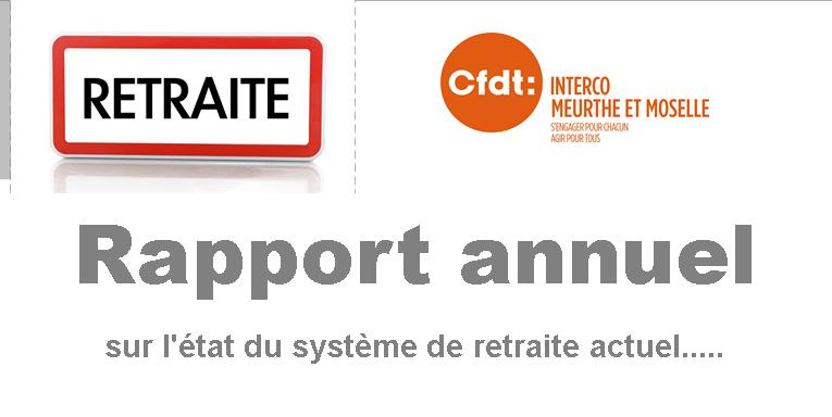 Rapport annuel sur l'état du système de retraite actuel.....