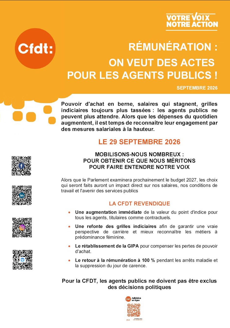 Rémunération...mobilisons-nous le 29 septembre!