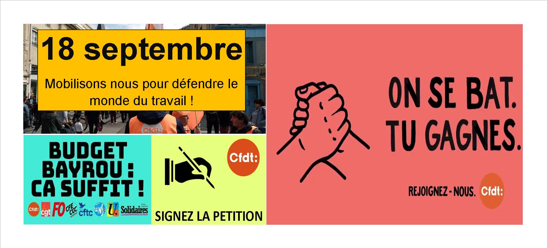 18 septembre : mobilisons nous pour défendre le monde du travail !