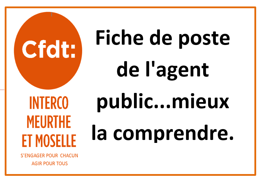 Fiche de poste de l'agent public...mieux la comprendre.