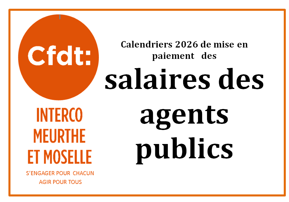 Calendriers 2026 de mise en paiement des salaires